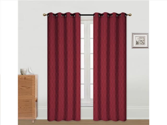 JACQUARD PANEL W 8 GROM (TREE) (BURGUNDY) (96")