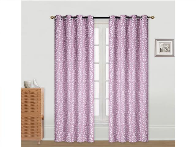 EMBROIDERED PANEL W 8 GROM (FERN) (DARK ROSE) (96")