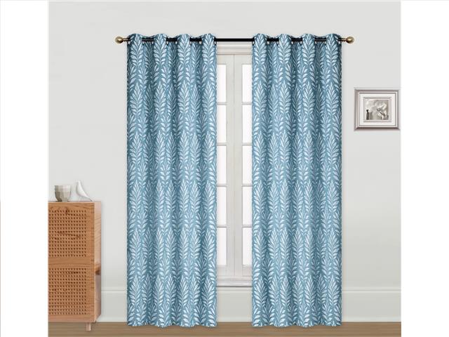 EMBROIDERED PANEL W 8 GROM (FERN) (TEAL) (84")