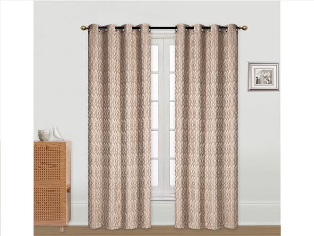 JACQUARD PANEL W 8 GROM (CUBIC) (TAUPE) (96")