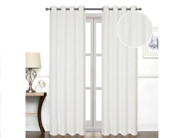 JACQUARD PANEL W 8 GROM (LEAVES) (WHITE) (96")