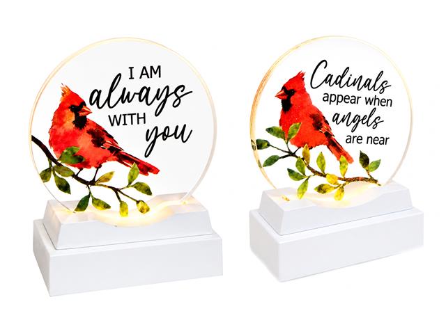 LED ACRYLIC DECOR WITH WOOD BASE (CARDINAL) (ASSTD)