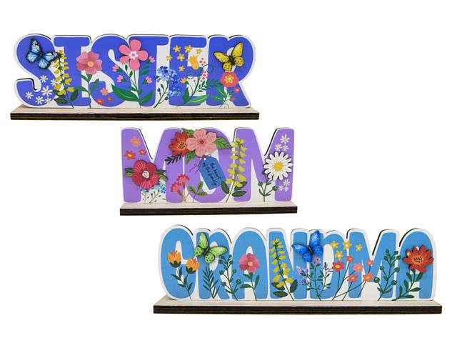 WOOD TABLETOP DECOR (MOM, SISTER, GRANDMA - ASSTD)