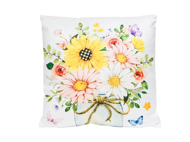 POLYESTER CUSHION (FLOWERS IN VASE)