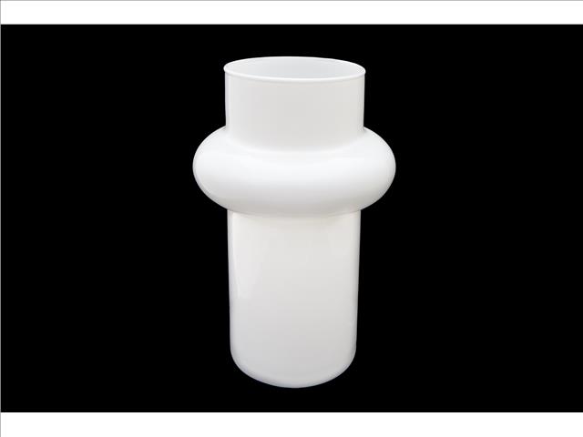 WHITE COLUMN GLASS VASE