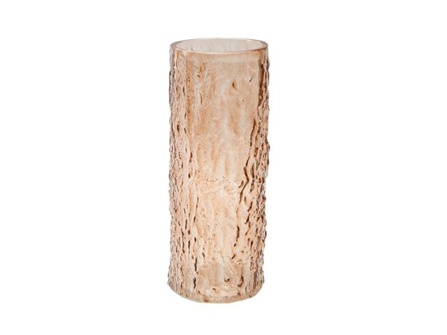 TEXTURED GLASS VASE (BROWN)
