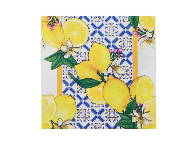 20 PK LUNCHEON 3 PLY NAPKIN (BLUE TILED LEMON)