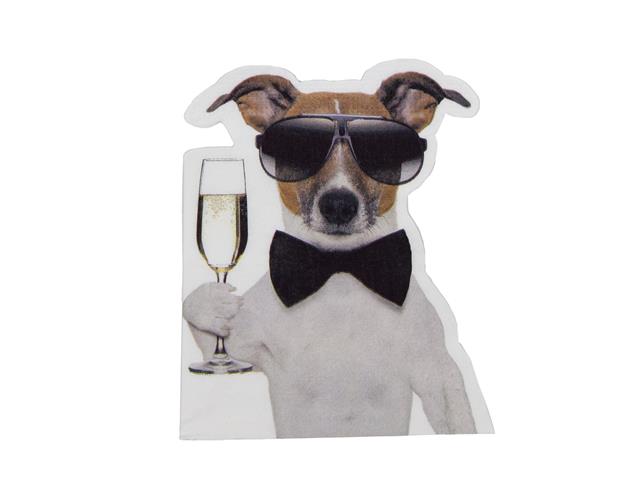 12 PACK 3 PLY SHAPED NAPKIN (TUXEDO DOG)