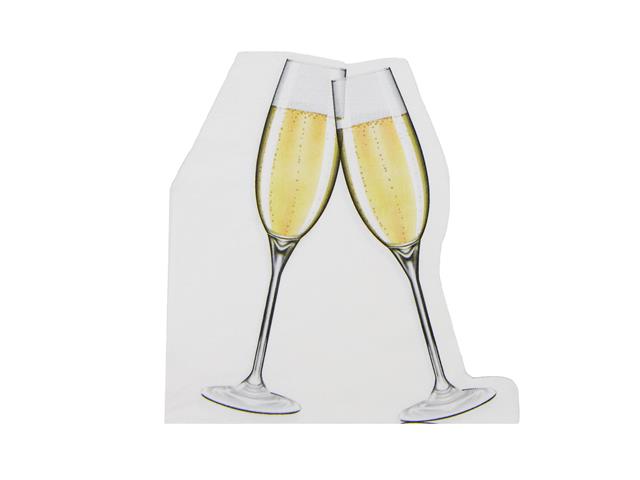 12 PACK 3 PLY SHAPED NAPKIN (CHAMPAGNE TOAST)