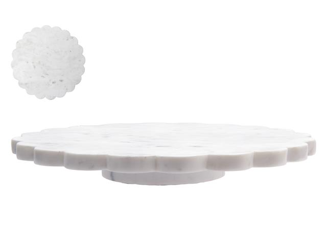 14" MARBLE SCALLOP LAZY SUSAN