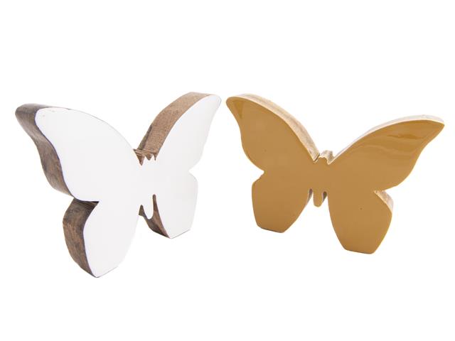 MANGO WOOD ENAMEL COATED DÉCOR (BUTTERFLY) (ASSTD)