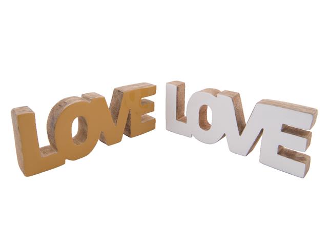 MANGO WOOD ENAMEL COATED DÉCOR (LOVE) (ASSTD)
