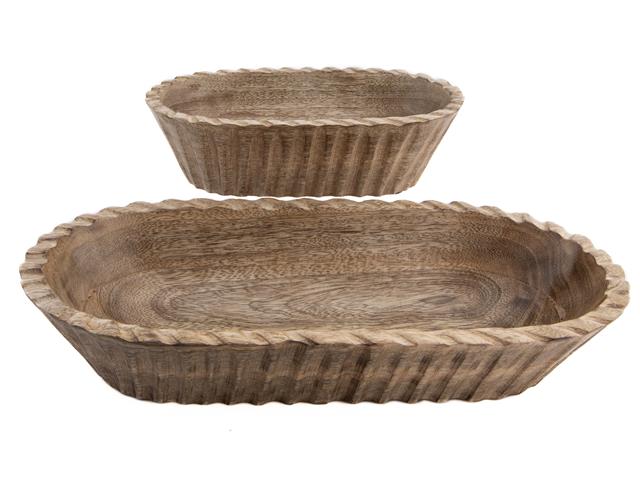 MANGO WOOD OVAL BOWL (SET OF 2)