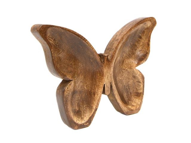 MANGO WOOD SHAPED TRAY (BUTTERFLY)
