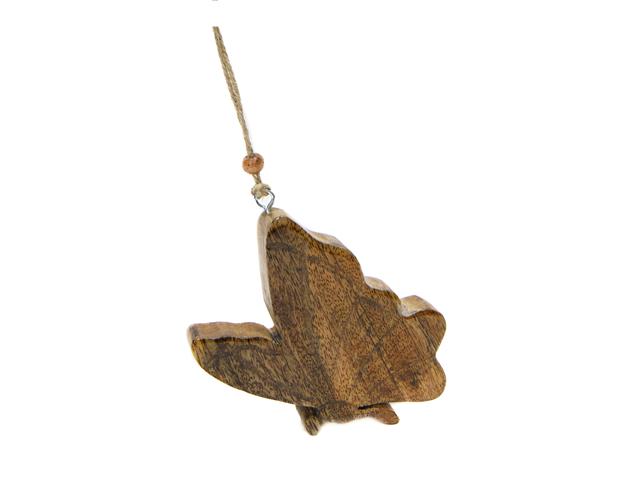 ENAMEL-COATED MANGO WOOD ORNAMENT (ETCHED BUTTERFLY)