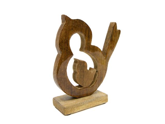 ENAMEL-COATED MANGO WOOD DECOR (BIRDS)