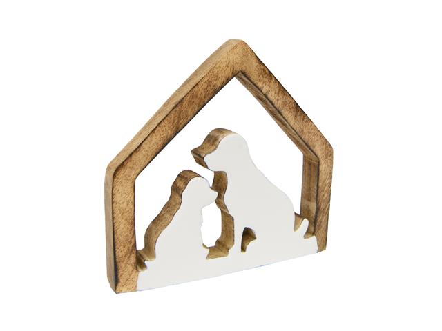 ENAMEL-COATED MANGO WOOD DECOR (DOG HOUSE)