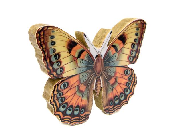 ENAMEL-COATED MANGO WOOD DECOR (VIBRANT BUTTERFLY)