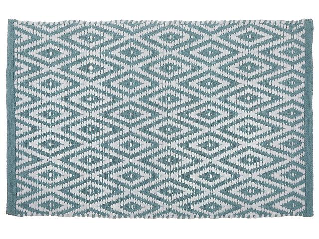 HANDWOVEN DIAMOND RUG  (20"  X  32")  (BLUE)