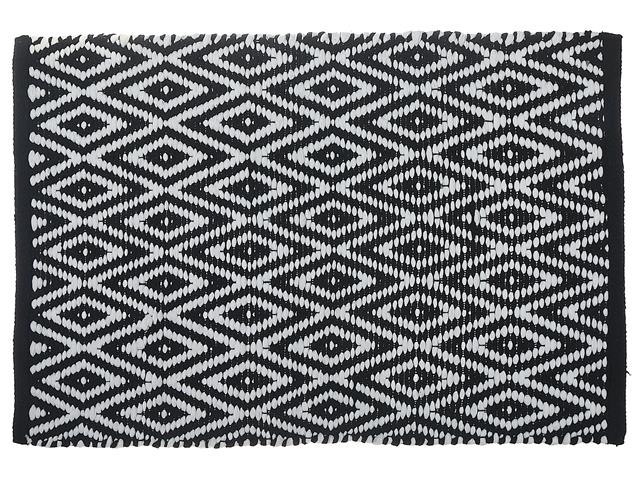 HANDWOVEN DIAMOND RUG  (30"  X  48")  (BLACK)