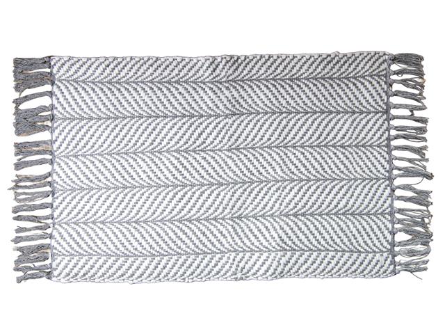 HANDWOVEN FERN RUG  (20"  X  32")  (GRAY)