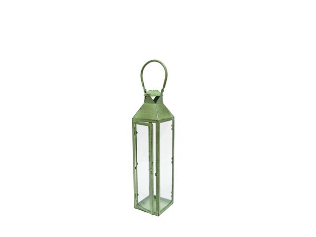 22" METAL TALL LANTERN (GREEN)