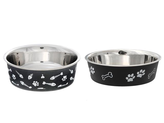 PAWS BOWL WITH BONDED ANTI SKID BASE WITH  PRINTING (4.72")
