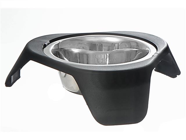 STAINLESS STEEL PET BOWL WITH STAND 
(BLACK)
1 PT