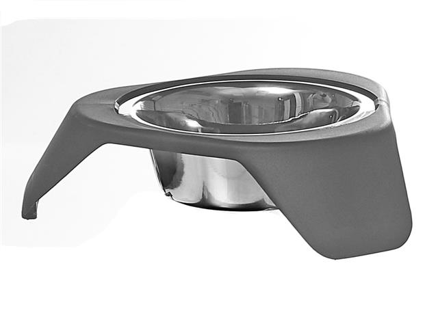 STAINLESS STEEL PET BOWL WITH STAND 
(GREY) 1 PT