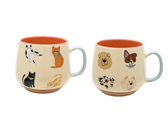 12.8oz CERAMIC MUG (CATS AND DOGS) (ASSTD)