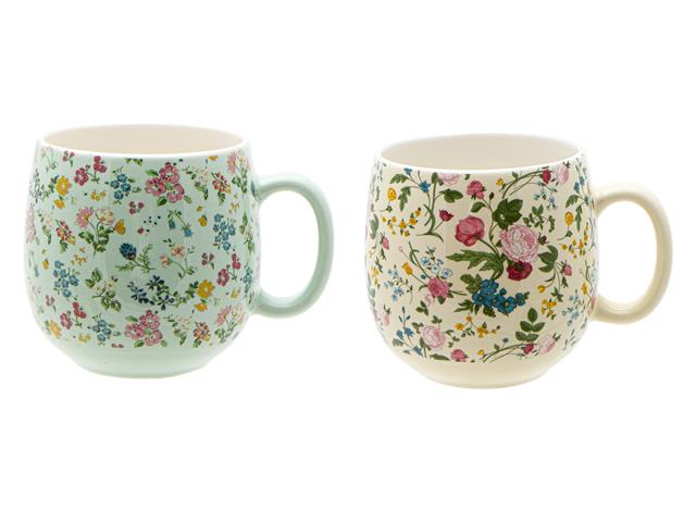 12.8oz CERAMIC MUG (FLORAL) (ASSTD)