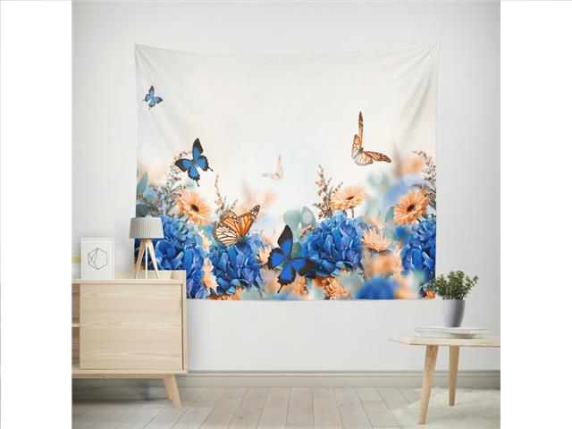 POLYESTER BACKDROP (59" X 79") (BLUE FLORAL)