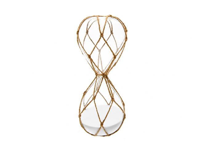 HOURGLASS WITH ROPE NETTING