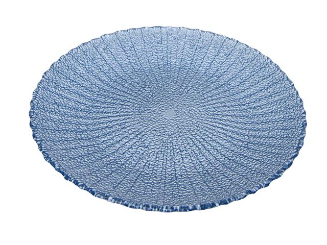 OCEAN BLUE RIPPLE GLASS PLATE