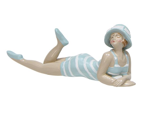BEACH LADY POLYRESIN FIGURINE (STRIPE)