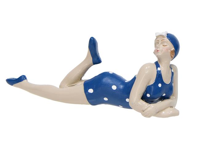 BEACH LADY POLYRESIN FIGURINE (POLKA DOT)