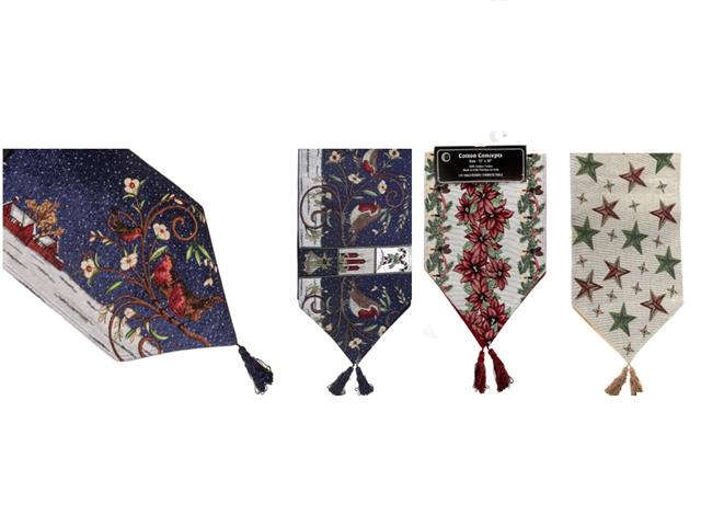 ASSORTED X'MAS TAPESTRY RUNNER  (36")