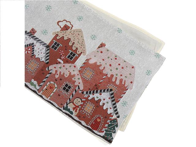 TAPESTRY TABLE RUNNER (GINGERBREAD HOUSES) (36")
