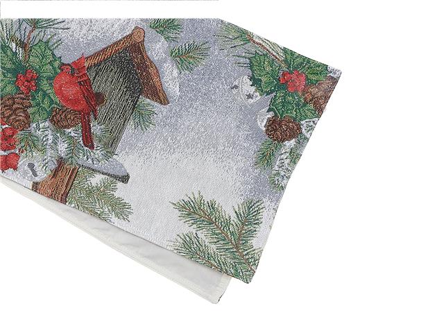 TAPESTRY TABLE RUNNER (BIRDHOUSE CARDINAL) (54")