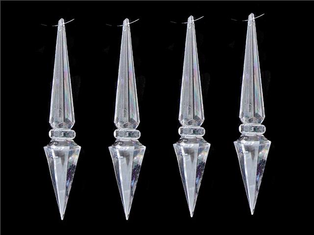4 PACK ACRYLIC DIAMOND ICICLES (5")