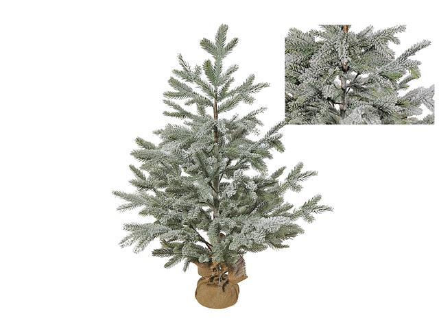 PINE TREE WITH BURLAP BASE (35") (SNOW COVERED)