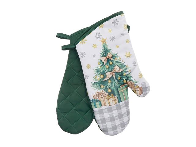 14" OVEN MITTS (2PCS) (CHRISTMAS TREE)