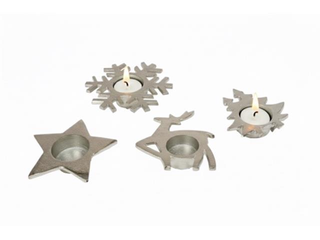 SILVER METAL TEALIGHT HOLDER (ASSTD)