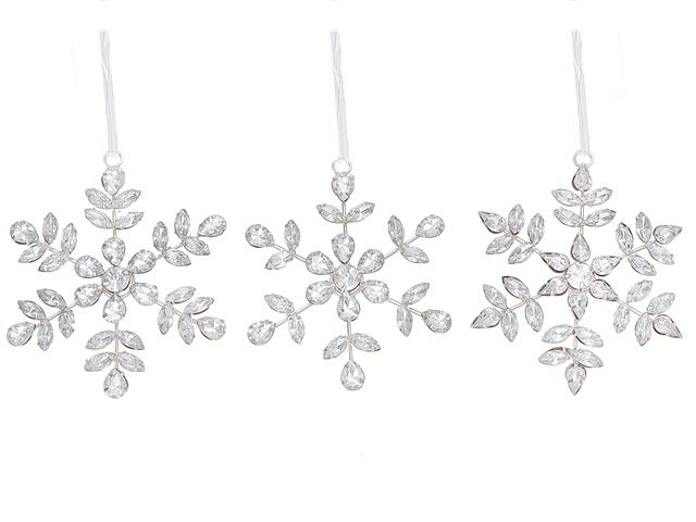 BEADED SNOWFLAKE ORNAMENT (3 PC SET)