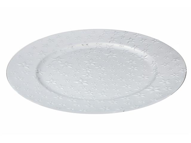 CHARGER PLATE (STARS) (SILVER) (13")