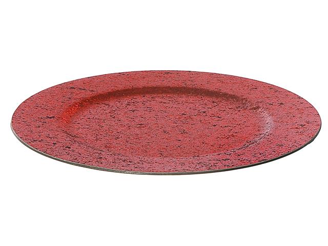 CHARGER PLATE (GLITTER) (RED) (13")
