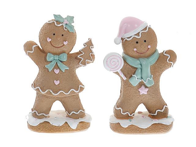6" POLYRESIN GINGERBREAD FIGURINE (ASSTD)