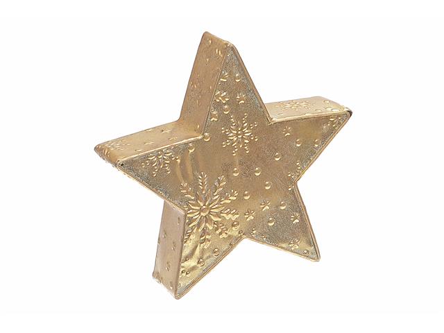 GOLD METAL EMBOSSED 3D STAR STAND (11.2")