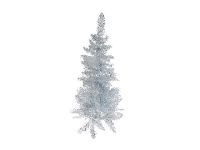3' SILVER TINSEL CHRISTMAS TREE 120 NORMAL TIP  W/PLASTIC STAND