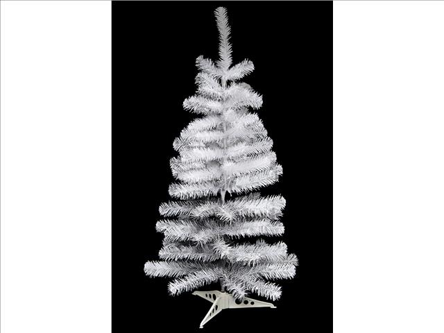 3' EVERGREEN CHRISTMAS TREE 80 TIPS WITH PLASTIC BASE (WHITE)